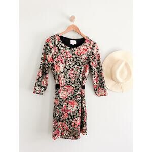 Sezane | Sézane | Floral Metallic Tie-Back Mini Dress | US Sz 6 / Fr Sz 38 RARE